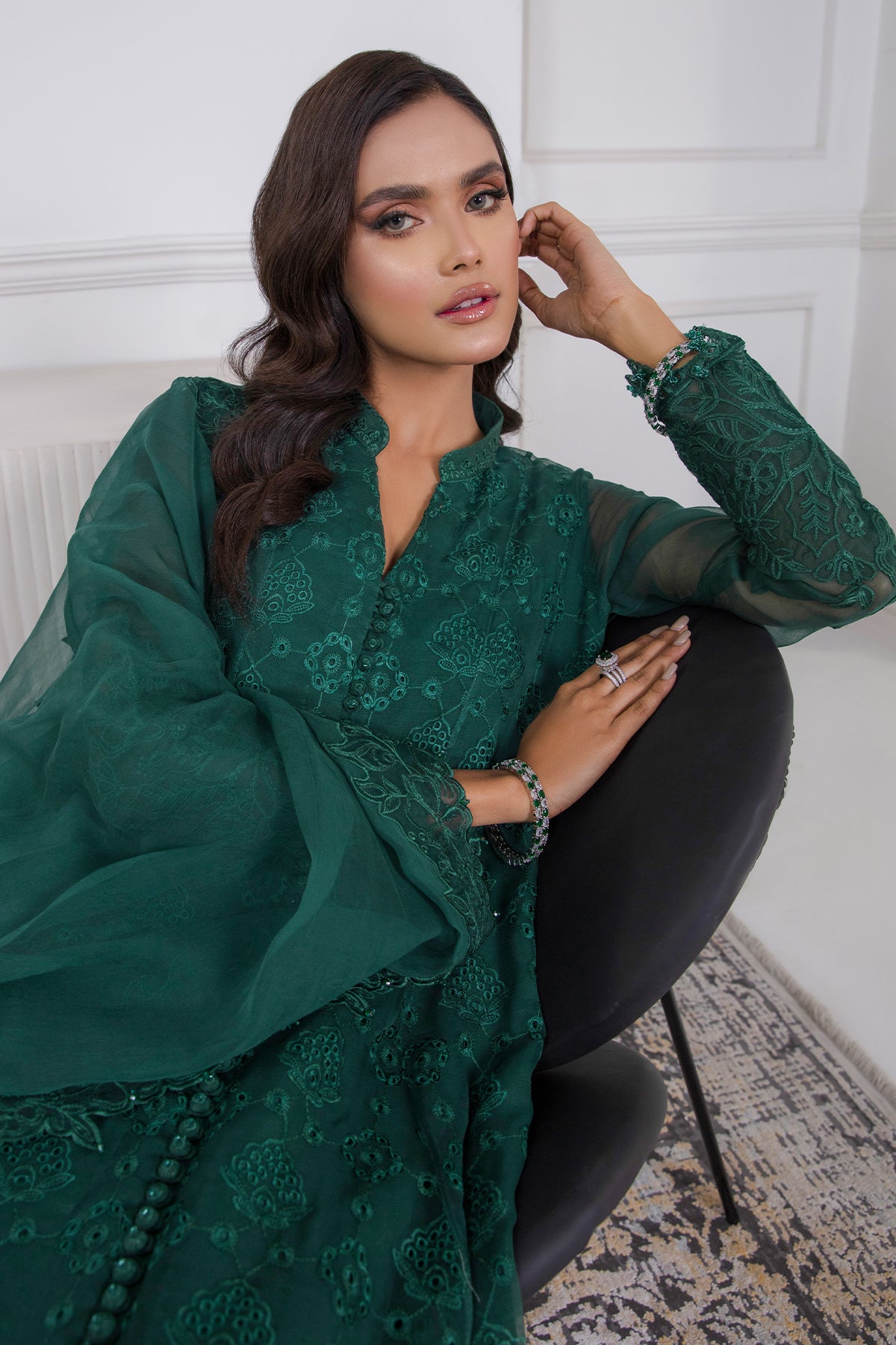 EMBROIDERED SCHIFFLI CHIFFON SF-339