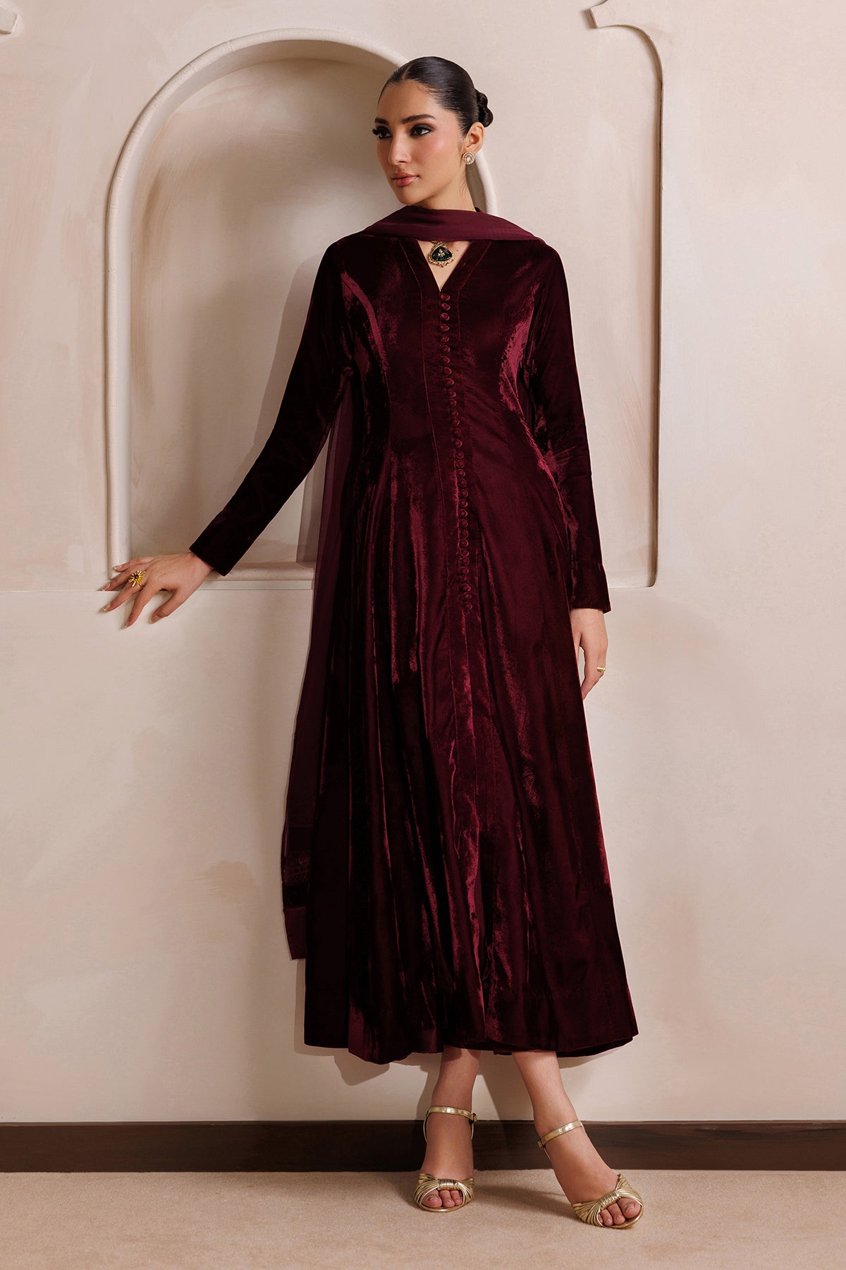 PLAN VELVET FROCK EN-1388