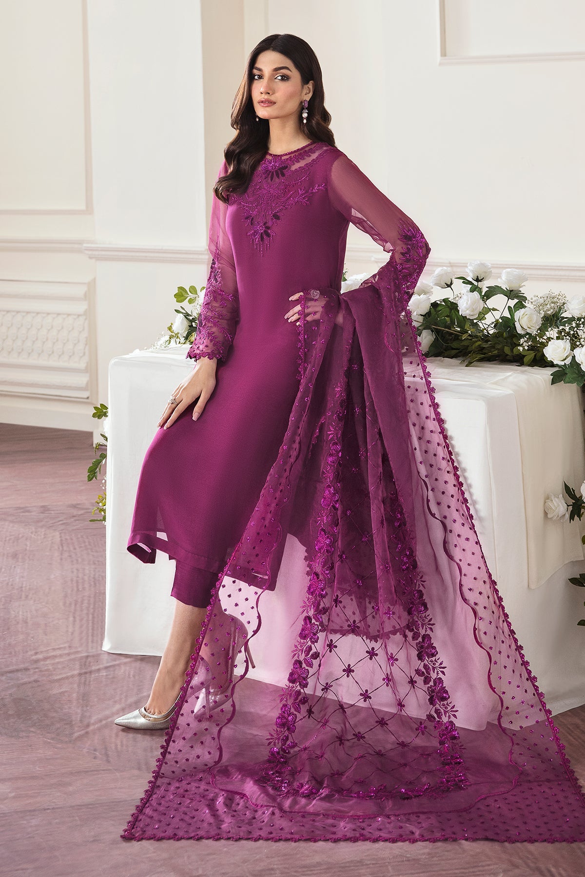 EMBROIDERED CHIFFON SF-291