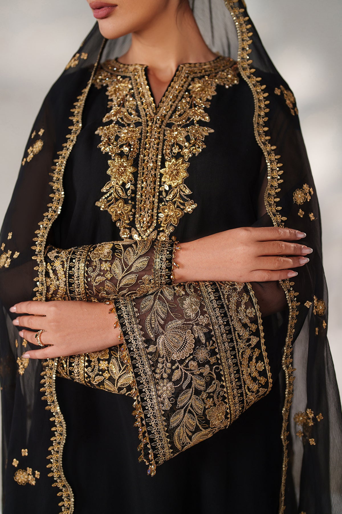 EMBROIDERED CHIFFON PR-1250