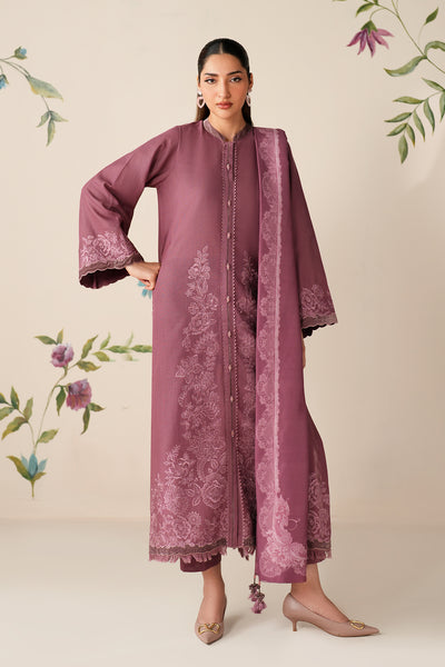 Riwayat by Eileen Pret Embroidered Chiffon 4 Piece Suit C12-Haseen Mahroon - Festive Collection