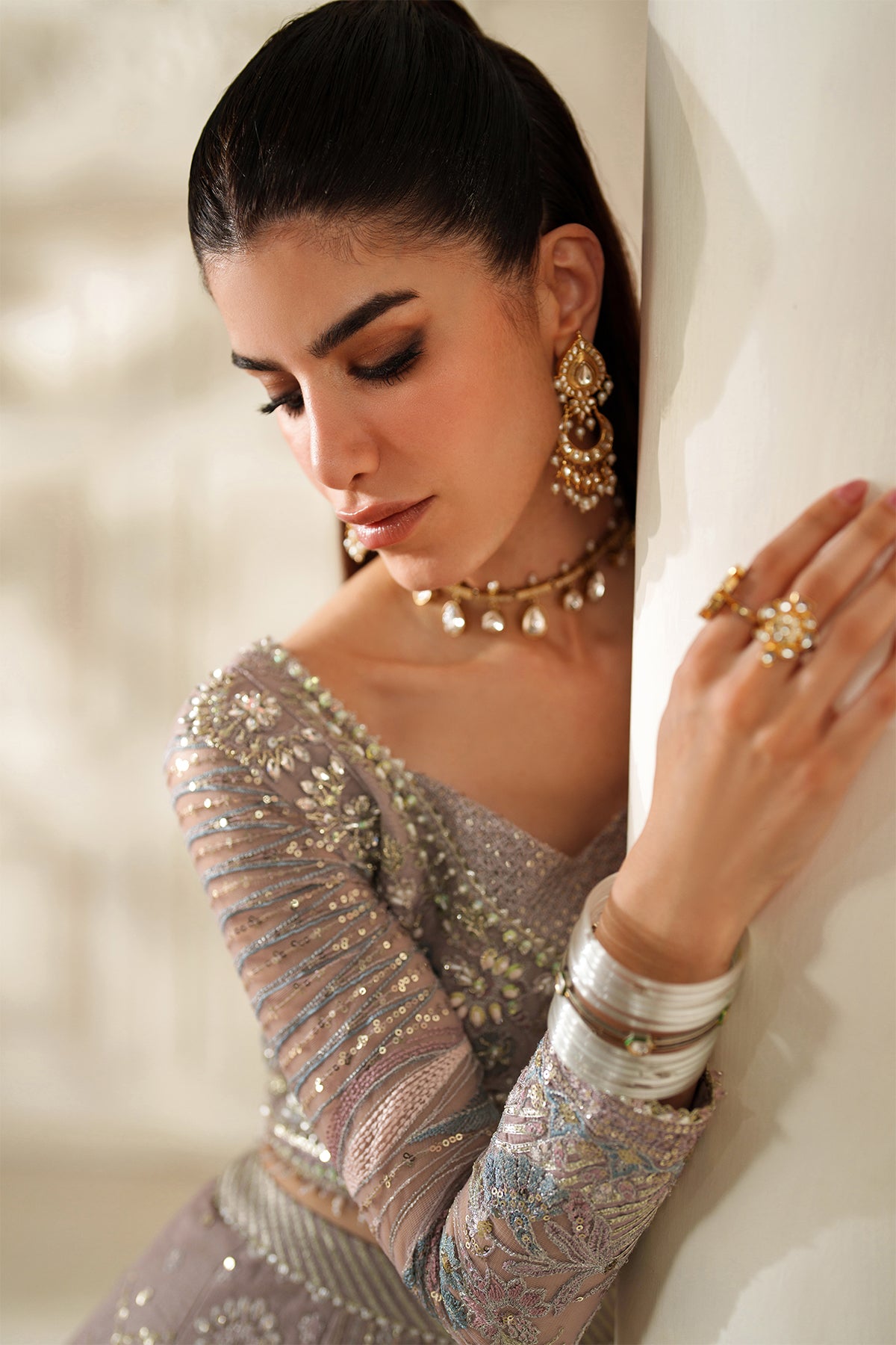 EMBROIDERED NET CH14-04 STITCHED