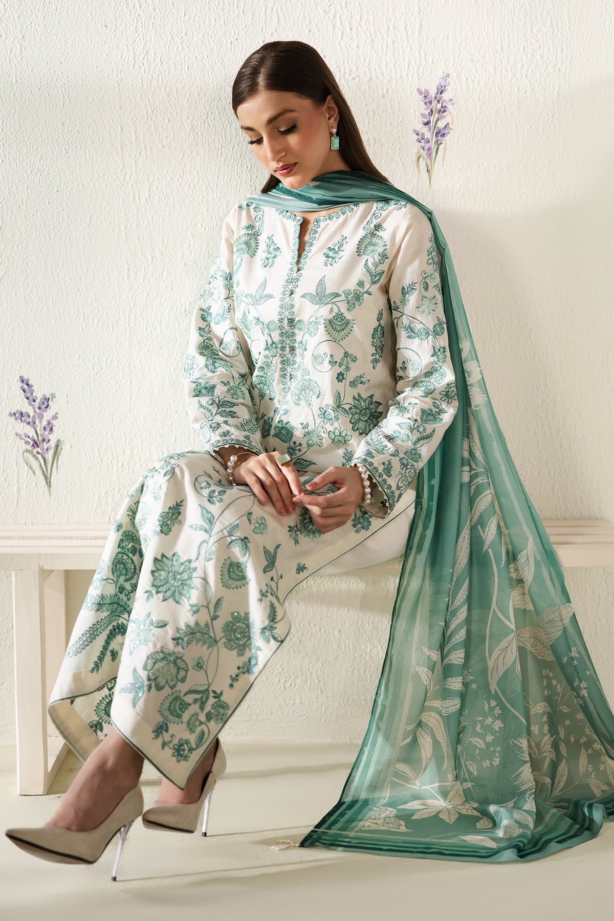 EMBROIDERED JACQUARD LAWN SF-4430