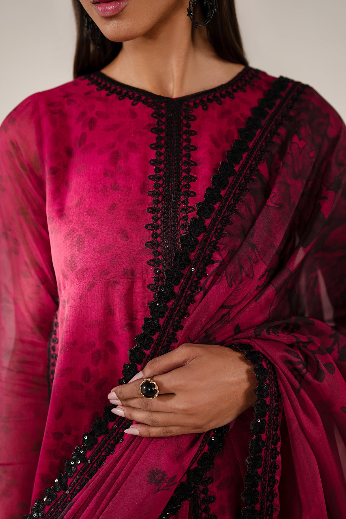 EMBROIDERED CHIFFON SF-4138