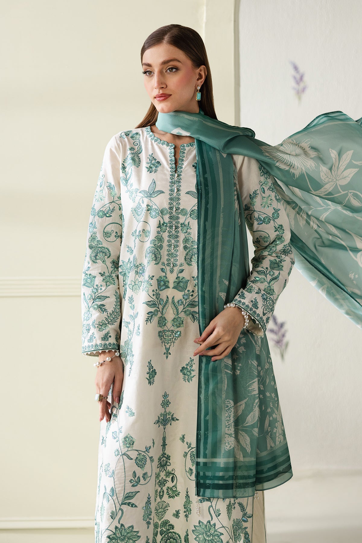 EMBROIDERED JACQUARD LAWN SF-4430