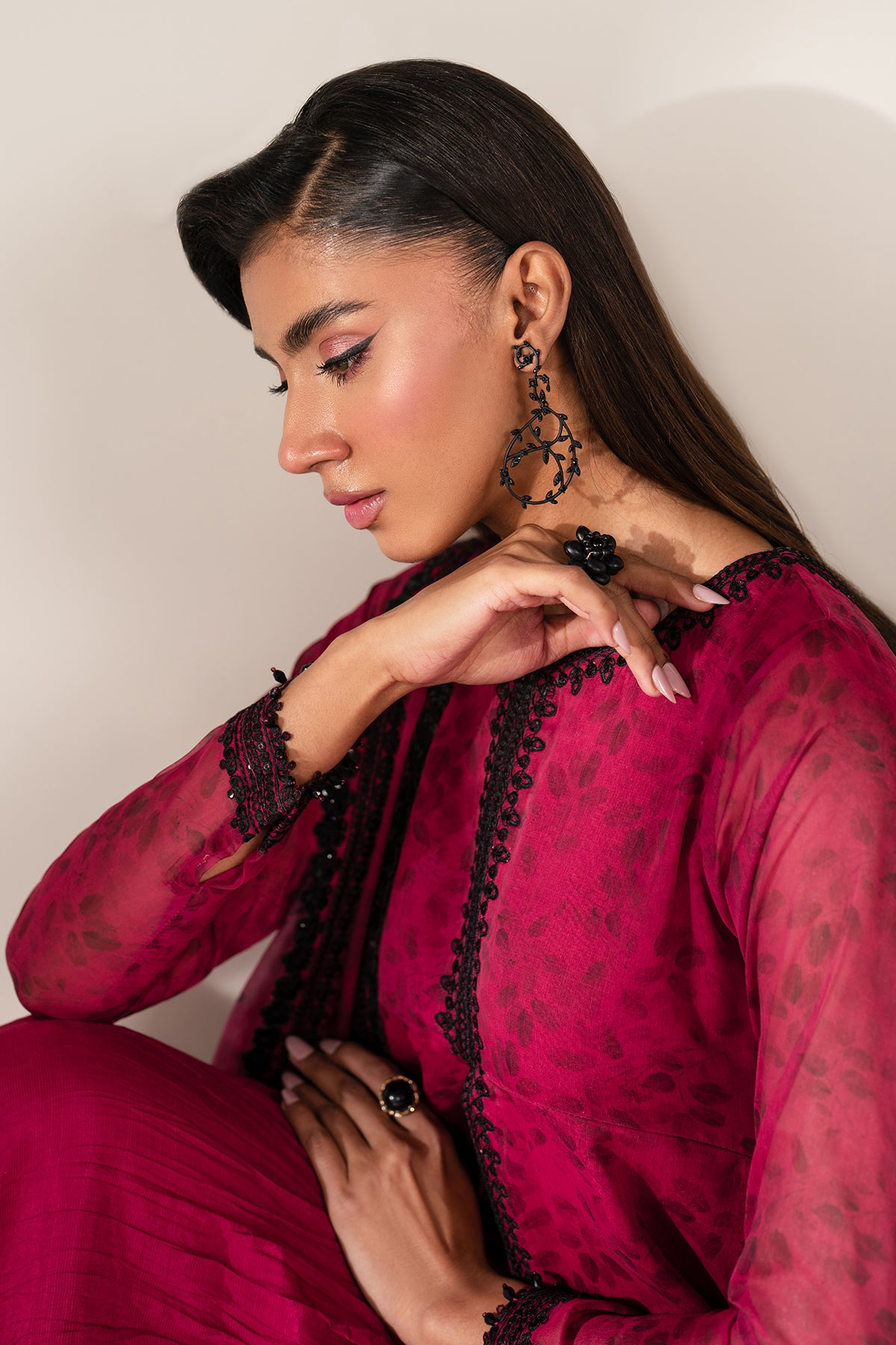 EMBROIDERED CHIFFON SF-4138