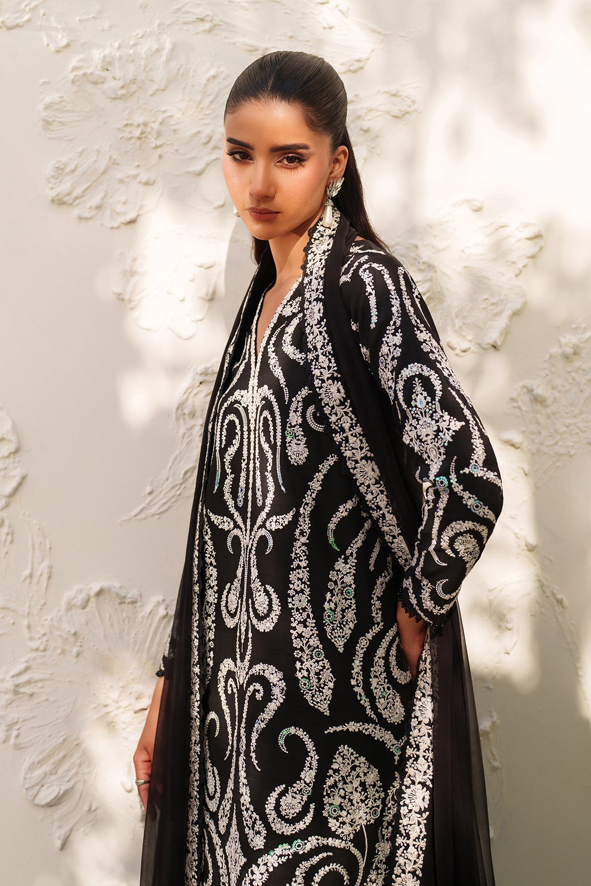EMBROIDERED RAW SILK SF-4381