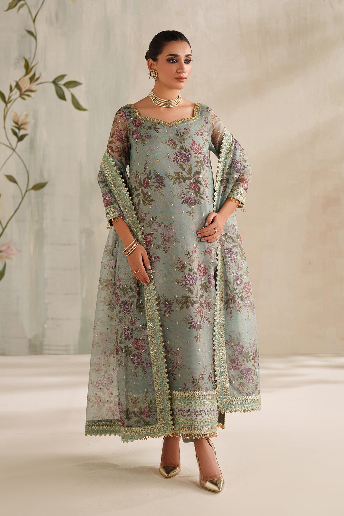 EMBROIDERED COTTON NET UF-4373