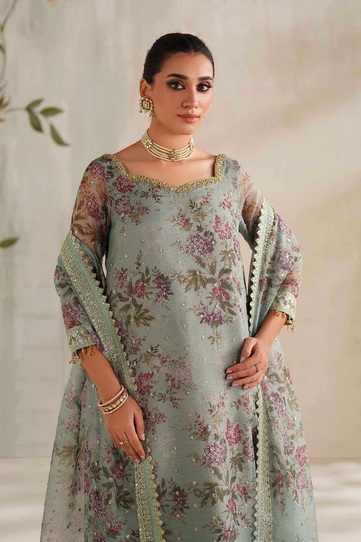 EMBROIDERED COTTON NET UF-4373