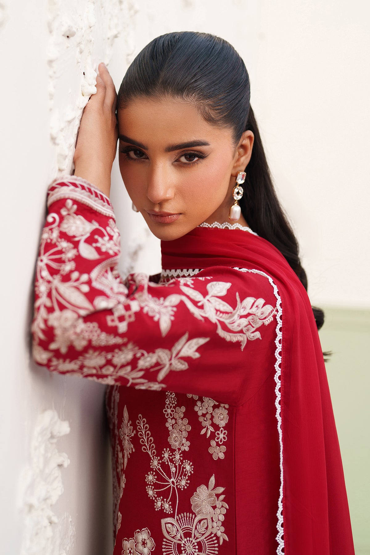 EMBROIDERED RAW SILK UF-4386