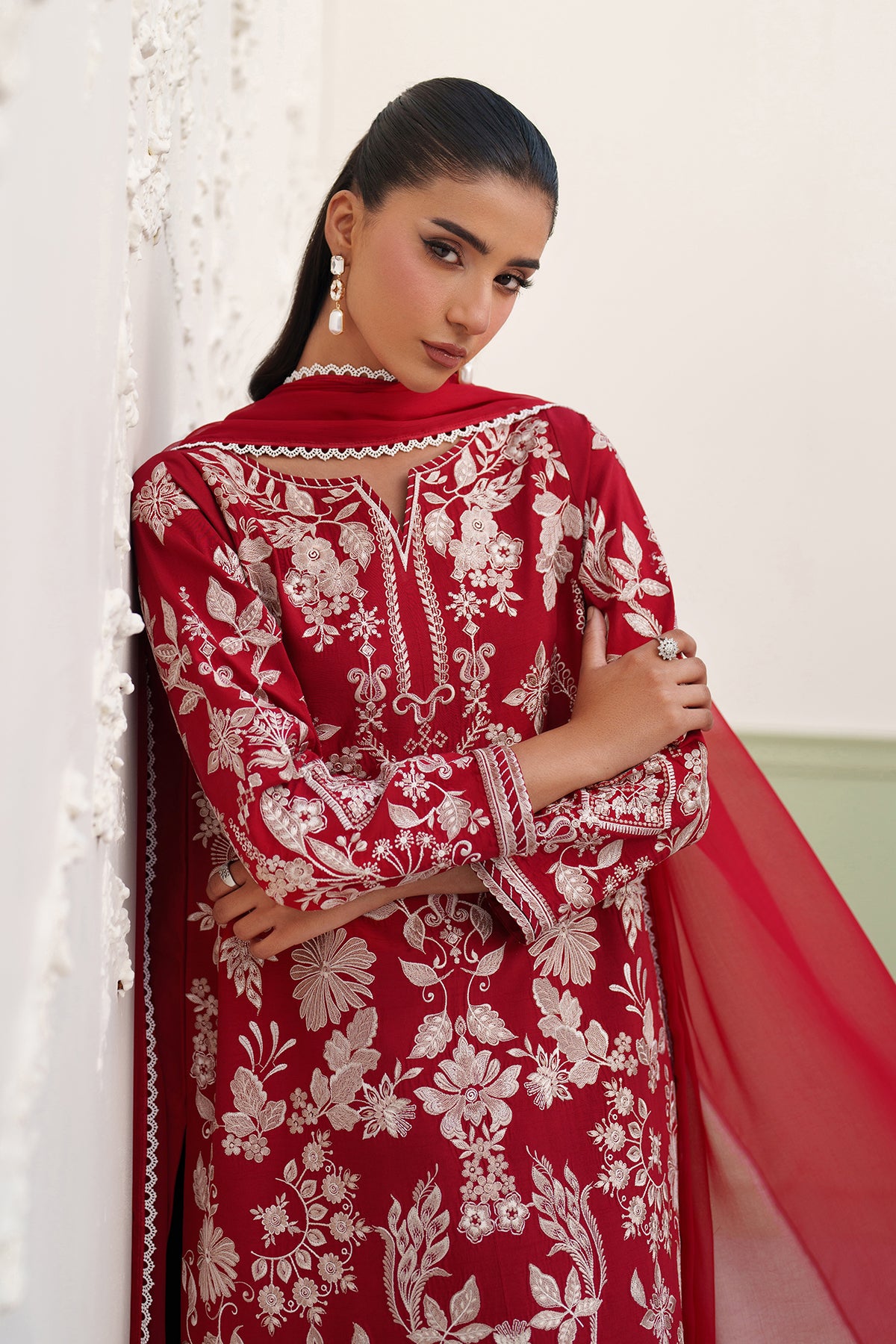 EMBROIDERED RAW SILK UF-4386