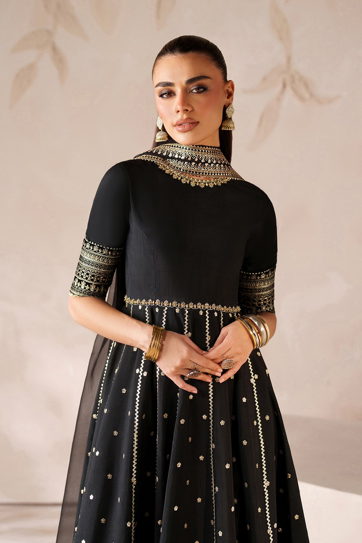 EMBROIDERED RAW SILK PR-1202