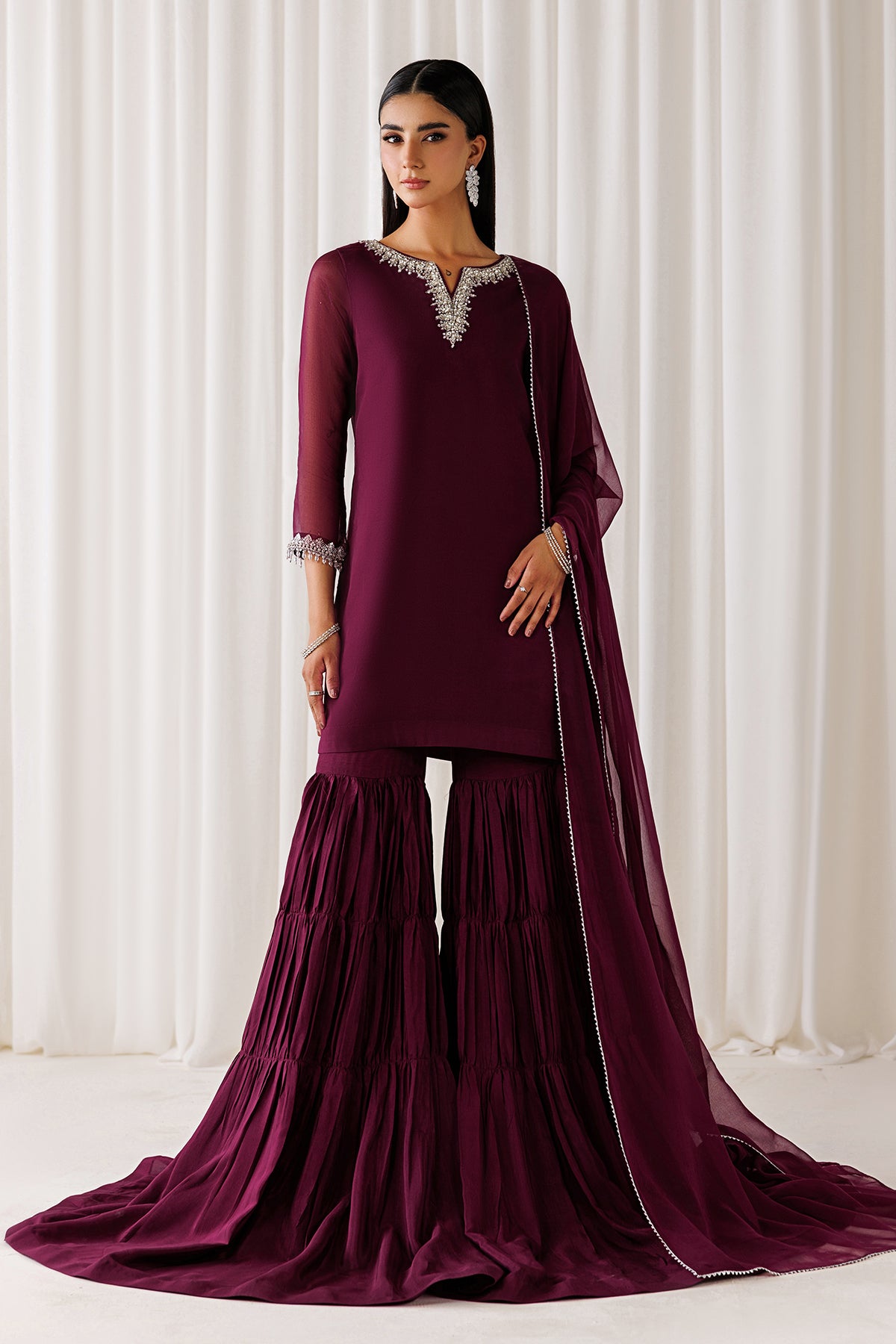 EMBROIDERED CHIFFON EN-1292