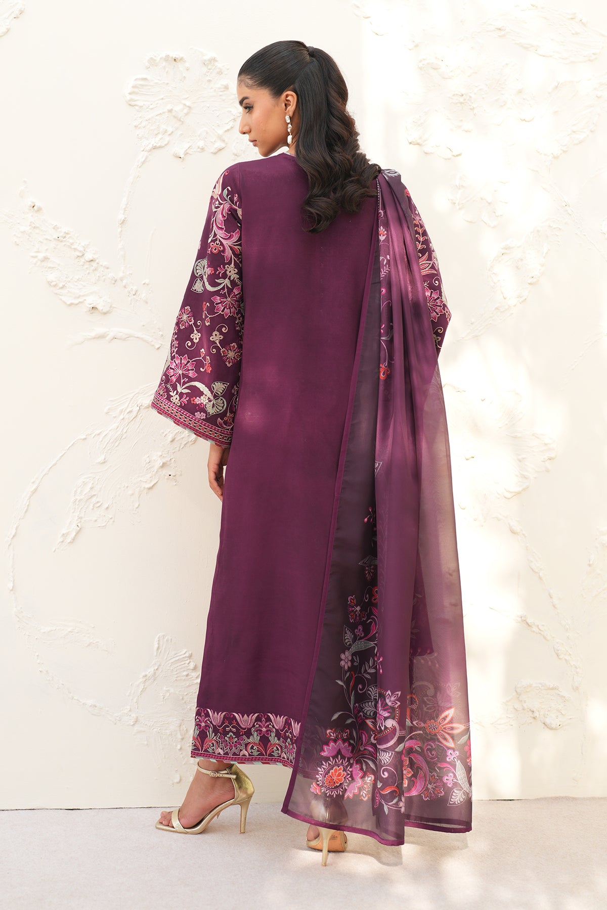 EMBROIDERED RAW SILK UF-4382