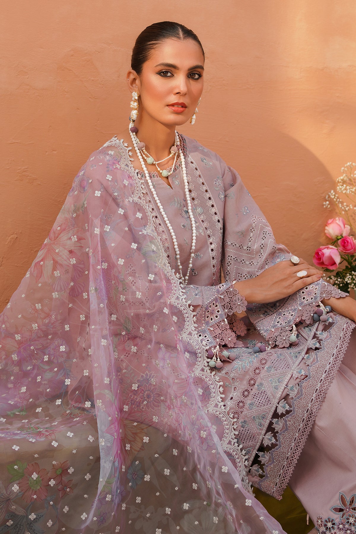 EMBROIDERED JACQUARD LAWN  SL10-D01