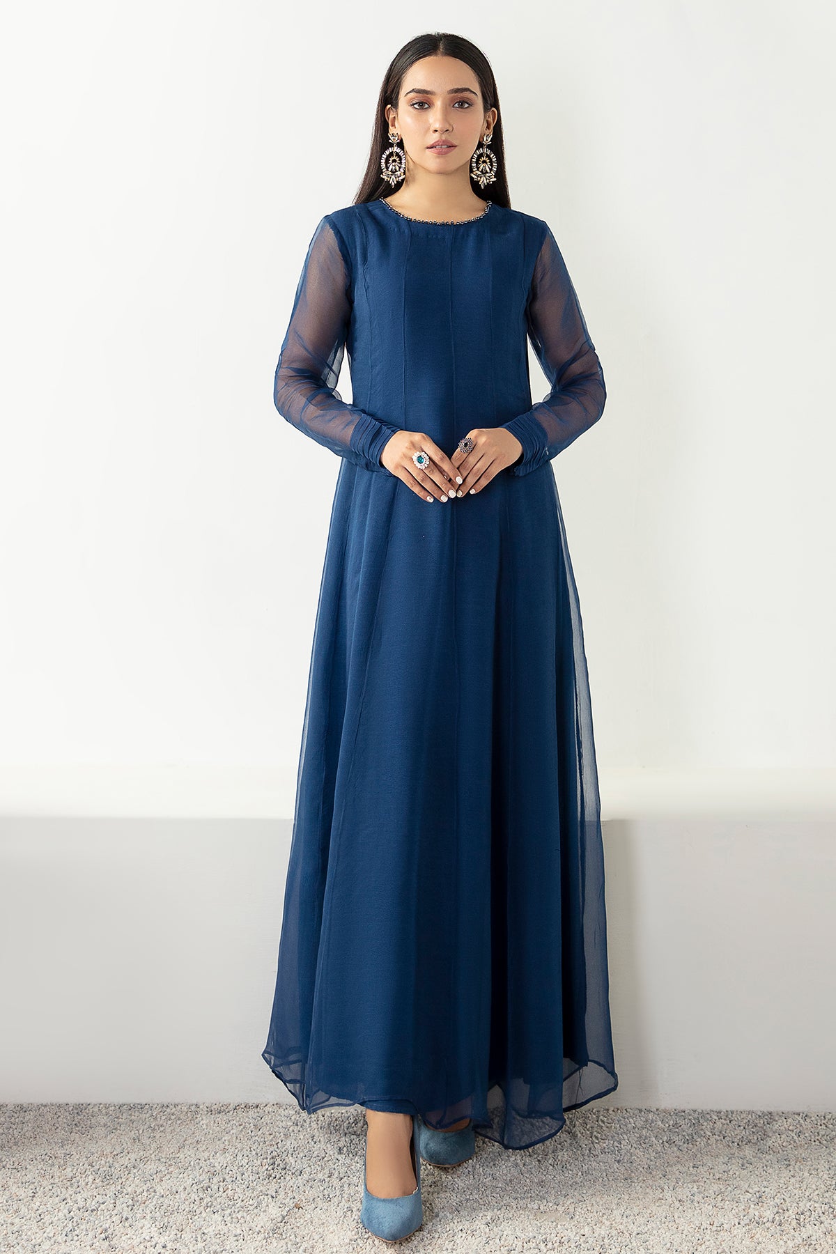 Plain long frocks sale