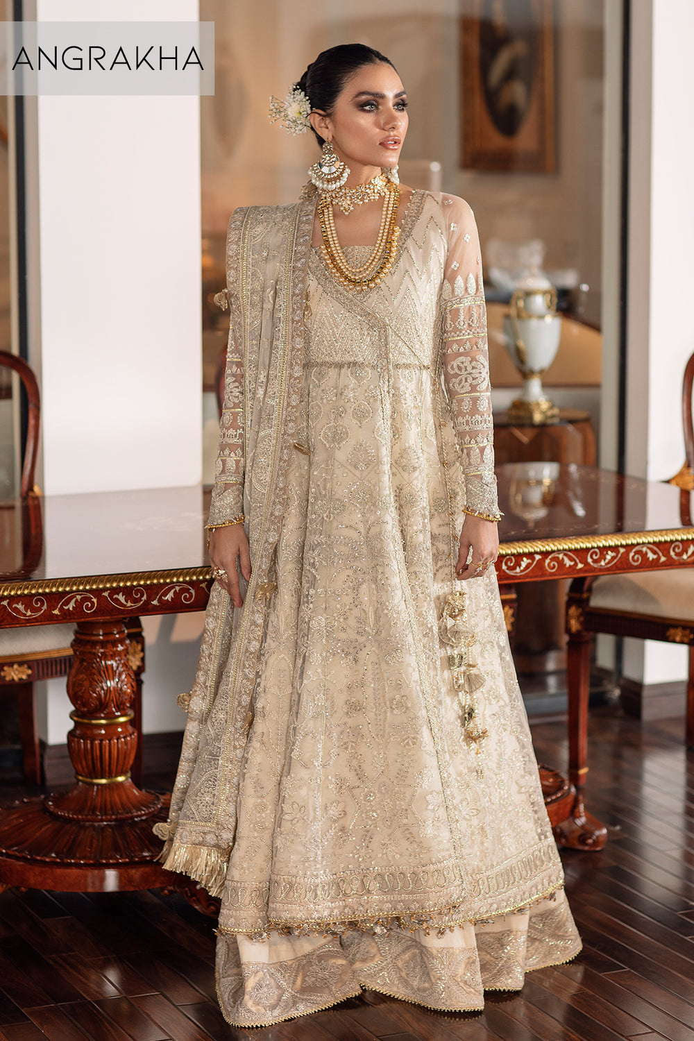 Threads And Motifz Pret Embroidered Net Saree 9265 main image 0