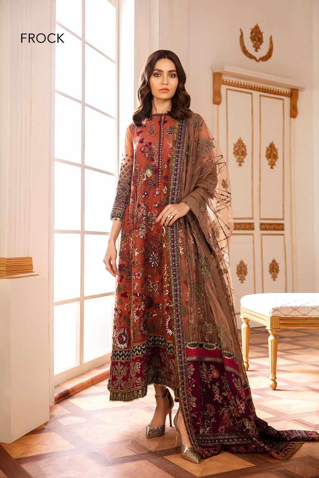 Baroque EMBROIDERED NET CH07-03 STITCHED, view 1